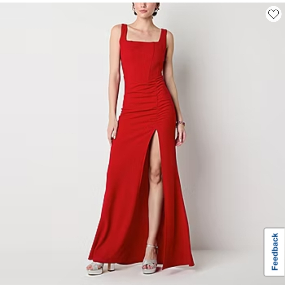 Emerald Sundae Red Maxi Dress with Slit